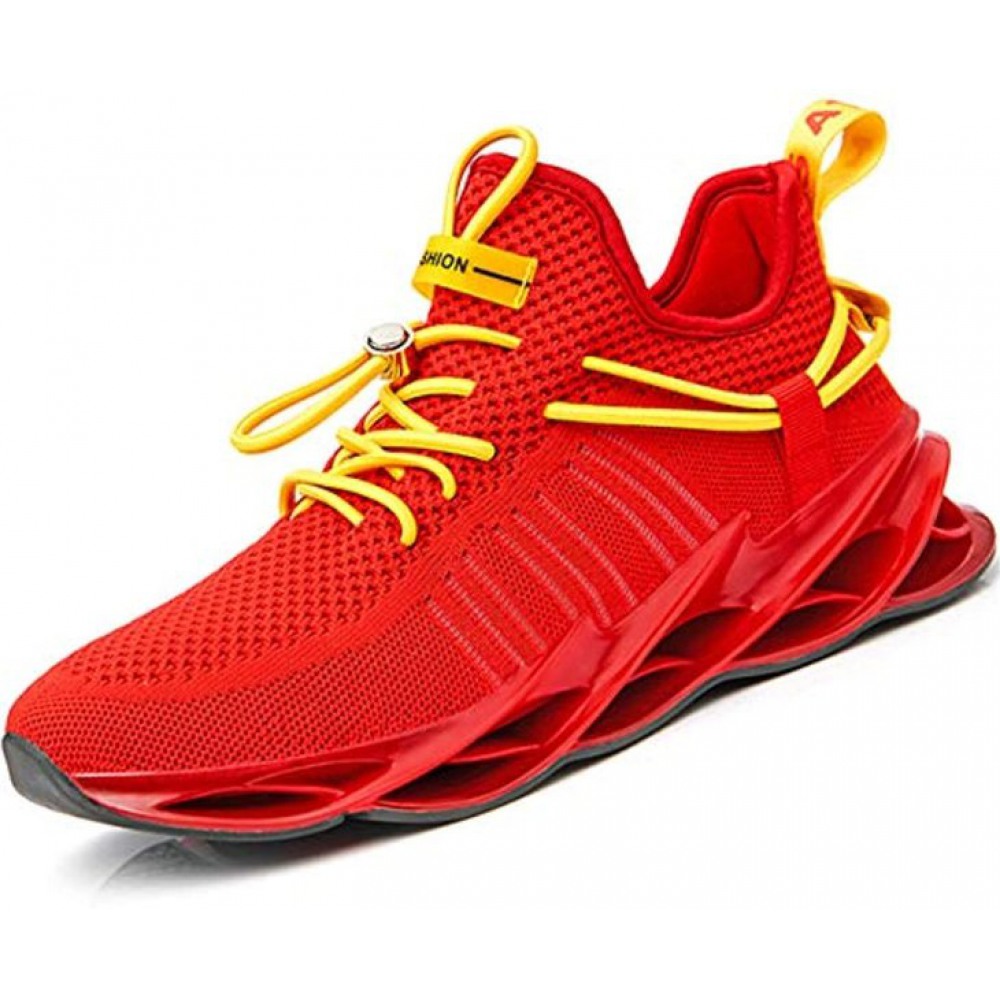 Men's Running Walking Gym Athletic Tennis Blade Shoes Fashion Breathable Sneakers Red